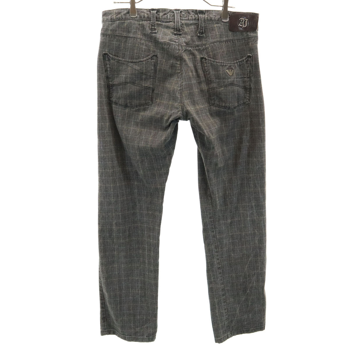 ARMANI JEANS アルマーニジーンズ チュニジア製 チェック柄 ボタンフライ ロングパンツ w34 グレー メンズ