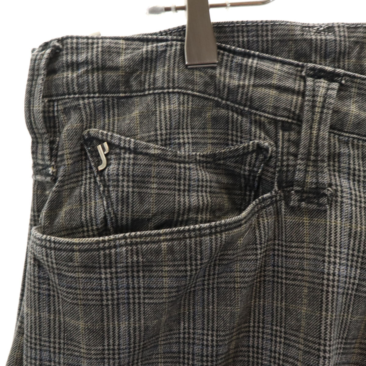 ARMANI JEANS アルマーニジーンズ チュニジア製 チェック柄 ボタンフライ ロングパンツ w34 グレー メンズ