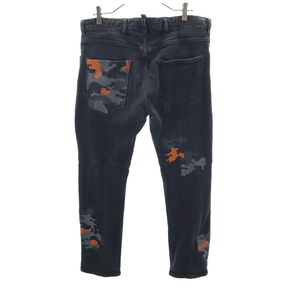 Emporio Armani エンポリオアルマーニ モーリシャス製 カモフラパッチワーク ボタンフライ デニムパンツ w30 グレー アフリカコットン メンズ