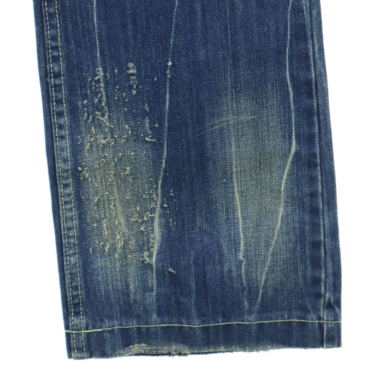 未使用 RED PEPPER レッドペッパー フラッシャー付き バック刺繍 ヴィンテージ加工 ブーツカットデニムパンツ W25 インディゴブルー ジーンズ レディース