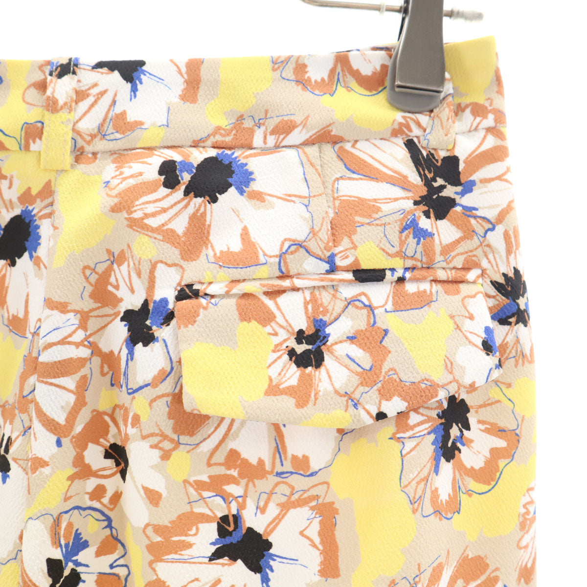 JIL SANDER NAVY ジルサンダーネイビー イタリア製 花柄 スラックスパンツ 34 ベージュ レディース