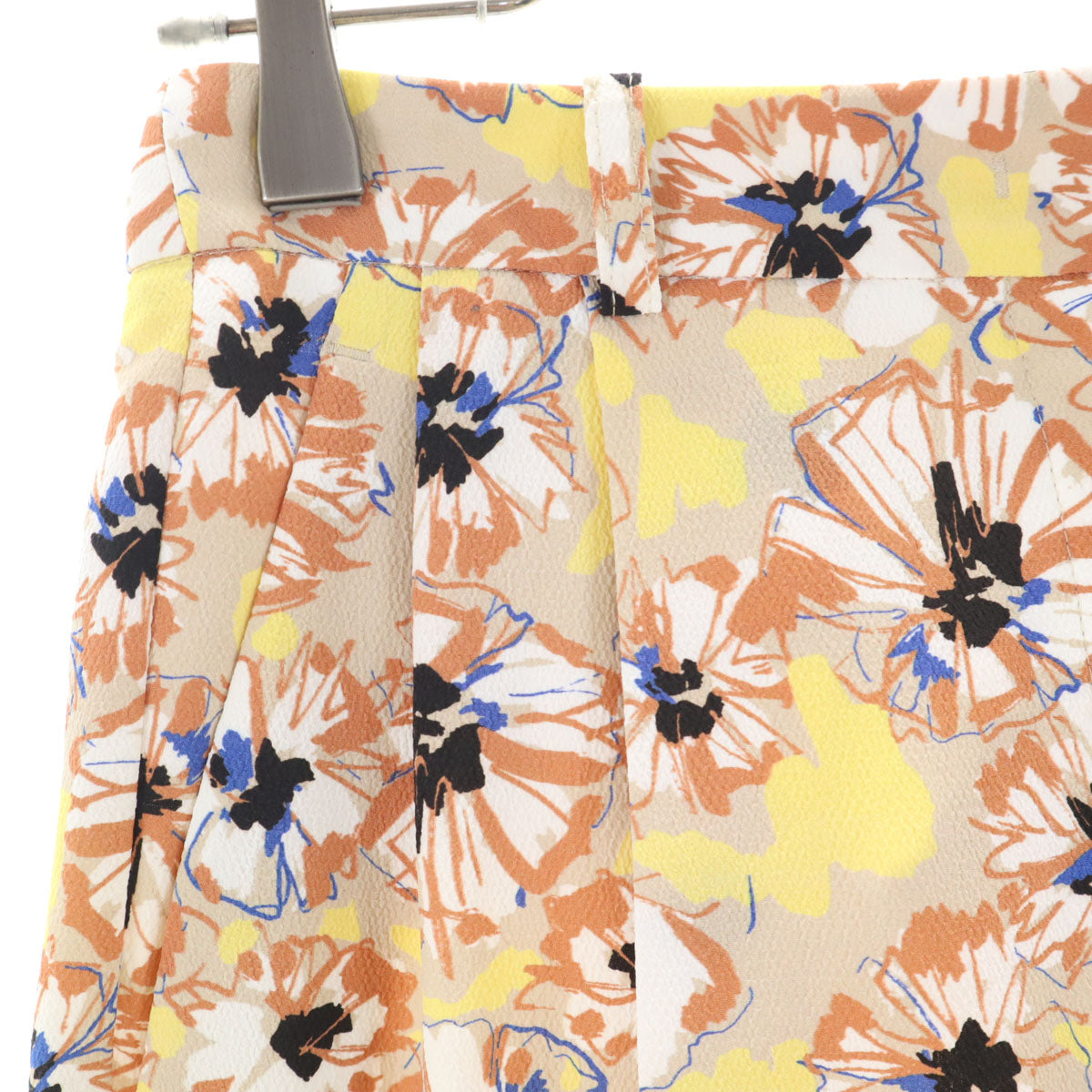 JIL SANDER NAVY ジルサンダーネイビー イタリア製 花柄 スラックスパンツ 34 ベージュ レディース