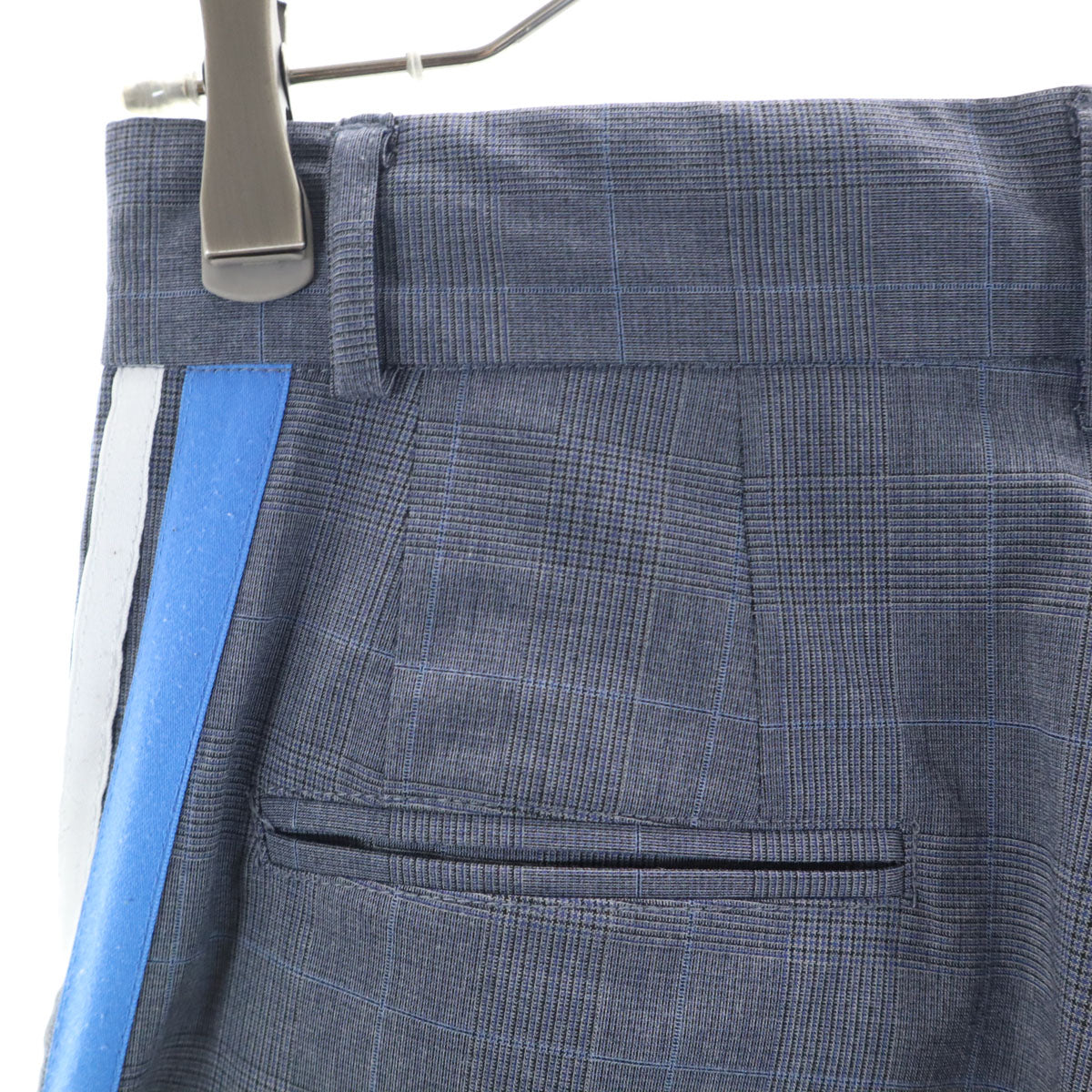 MAISON SPECIAL メゾンスペシャル チェック ストレッチパンツ 36 グレー系 裾スリット メンズ