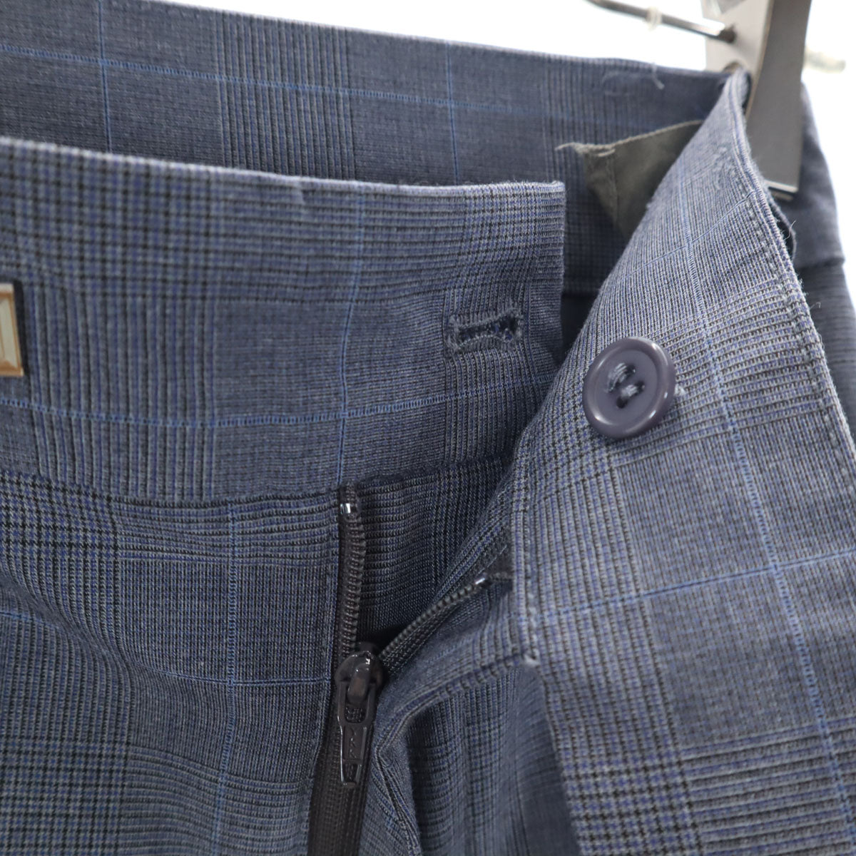 MAISON SPECIAL メゾンスペシャル チェック ストレッチパンツ 36 グレー系 裾スリット メンズ