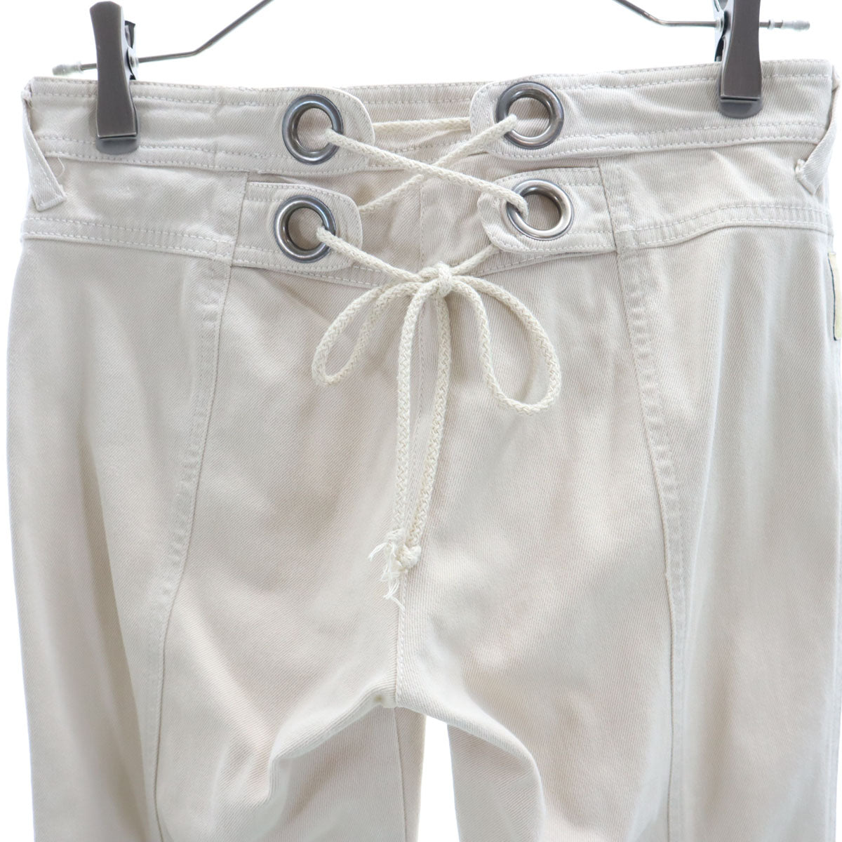 ARMANI JEANS アルマーニジーンズ イタリア製 パンツ W26 ベージュ バックリボン レディース