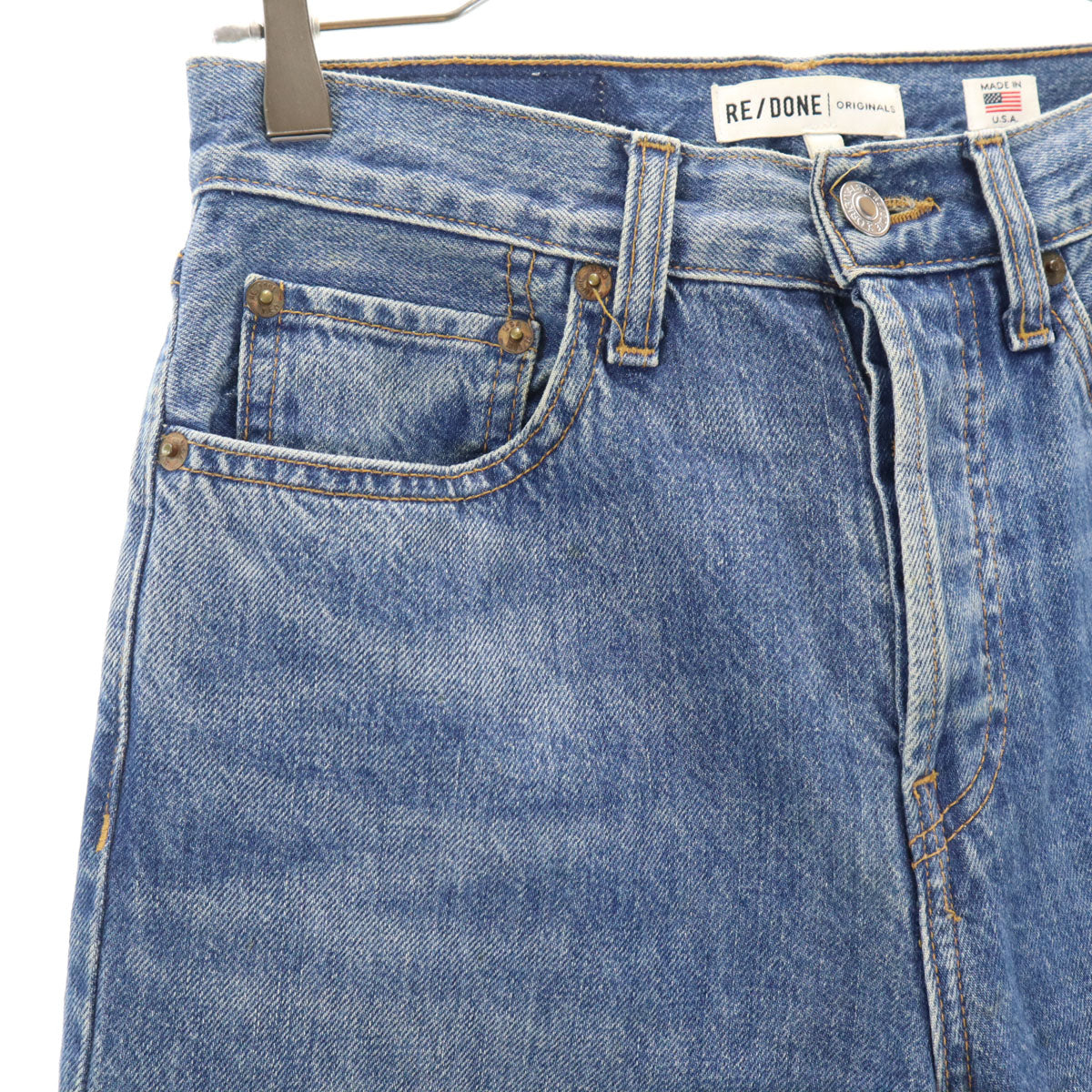 RE/DONE リダン USA製 カットオフ加工 デニムパンツ W25 ウォッシュブルー ジーンズ レディース