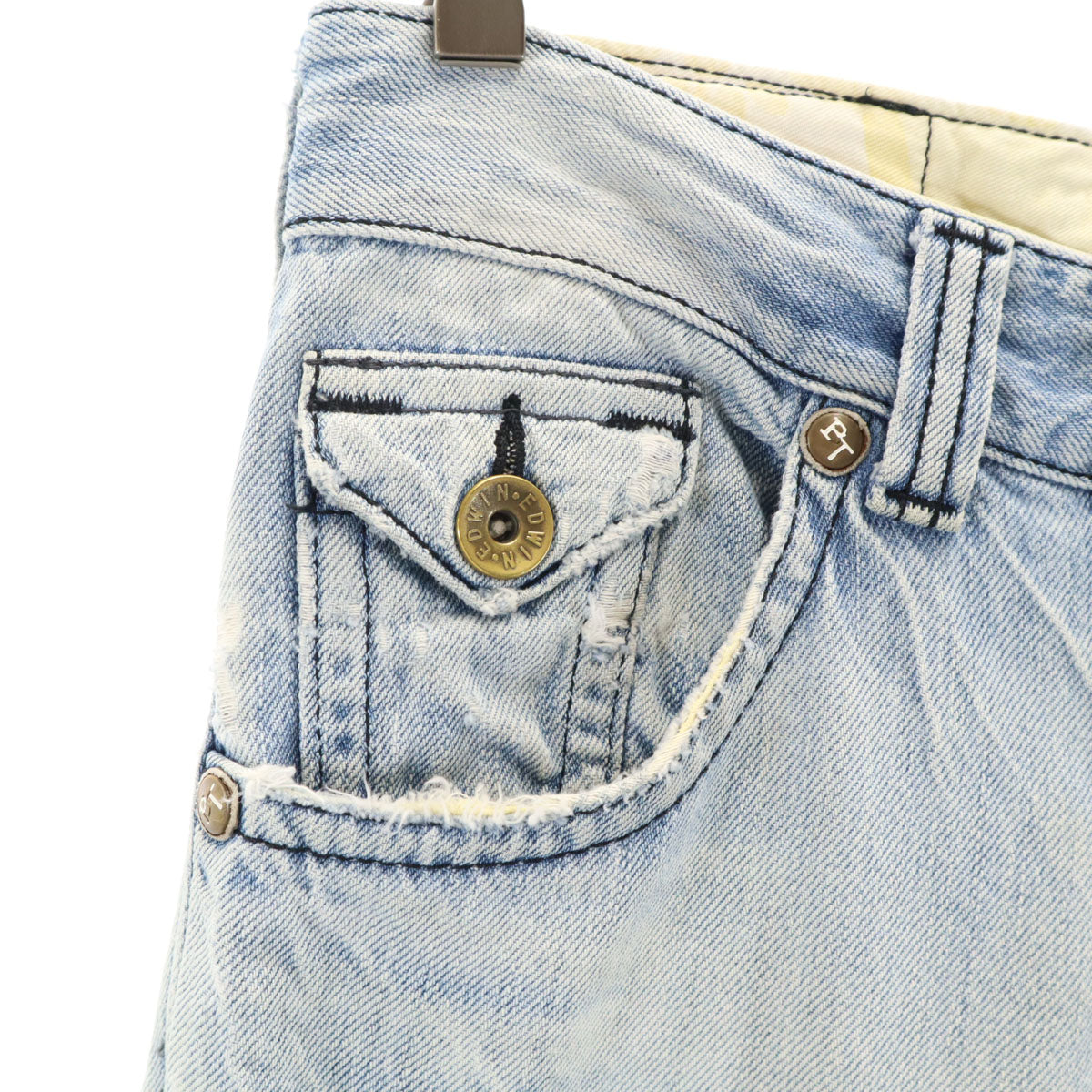 R by 45rpm フォーティファイブアールピーエム 日本製 ストレートデニムパンツ W30 ウォッシュブルー ジーンズ レディース