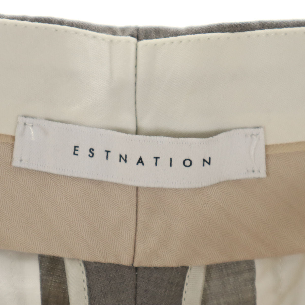 未使用 ESTNATION エストネーション 日本製 スラックスパンツ 38 グレー レディース