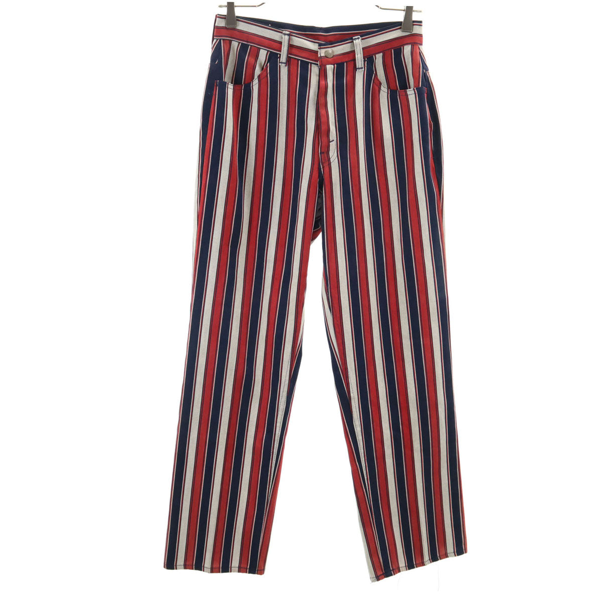 Levi's リーバイス 70s ヴィンテージ 42タロン ビッグE ボタン裏32 ストライプ柄 スタプレ フレアデニムパンツ レディース