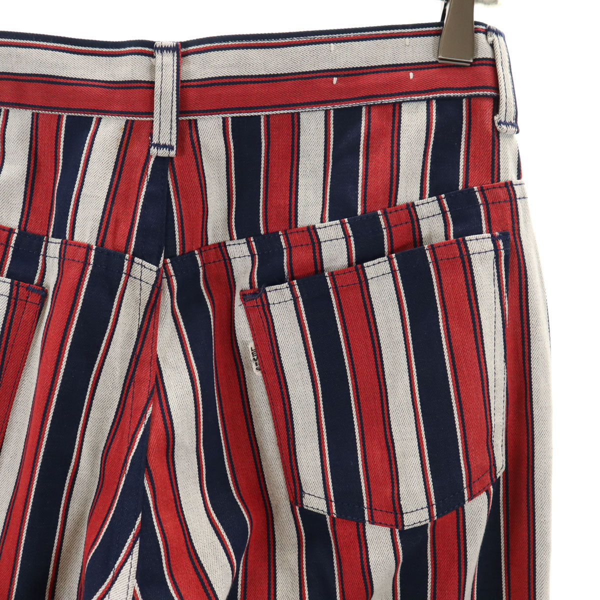 Levi's リーバイス 70s ヴィンテージ 42タロン ビッグE ボタン裏32 ストライプ柄 スタプレ フレアデニムパンツ レディース
