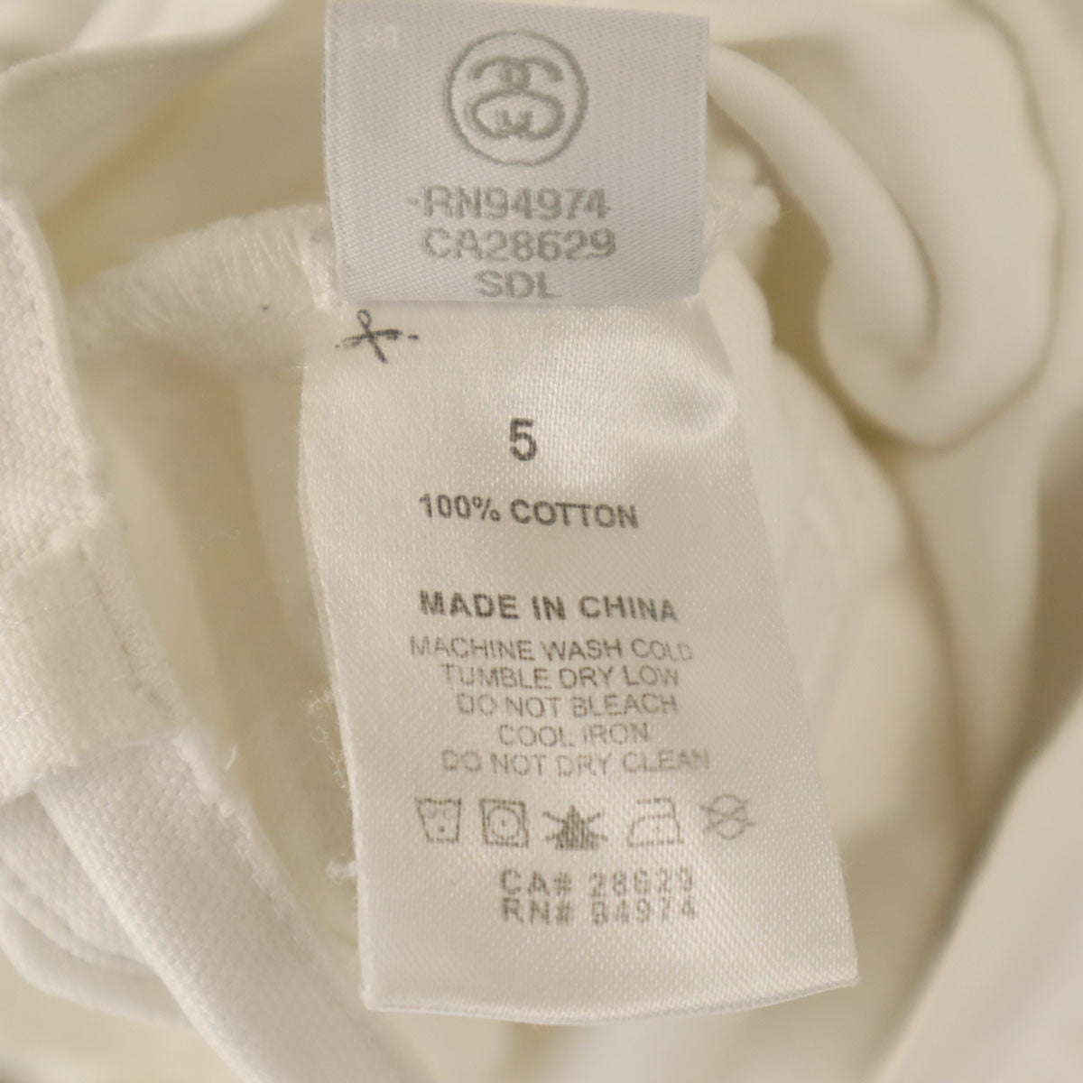 STUSSY ステューシー ダブルニー ペインターパンツ 5 ホワイト メンズ