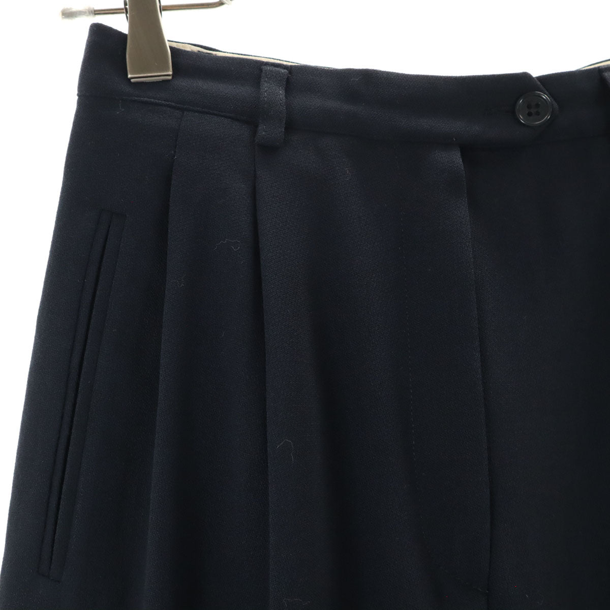 Emporio Armani エンポリオアルマーニ 90s イタリア製 オールド ハイウエスト テーパードパンツ 42 ブラック タック レディース