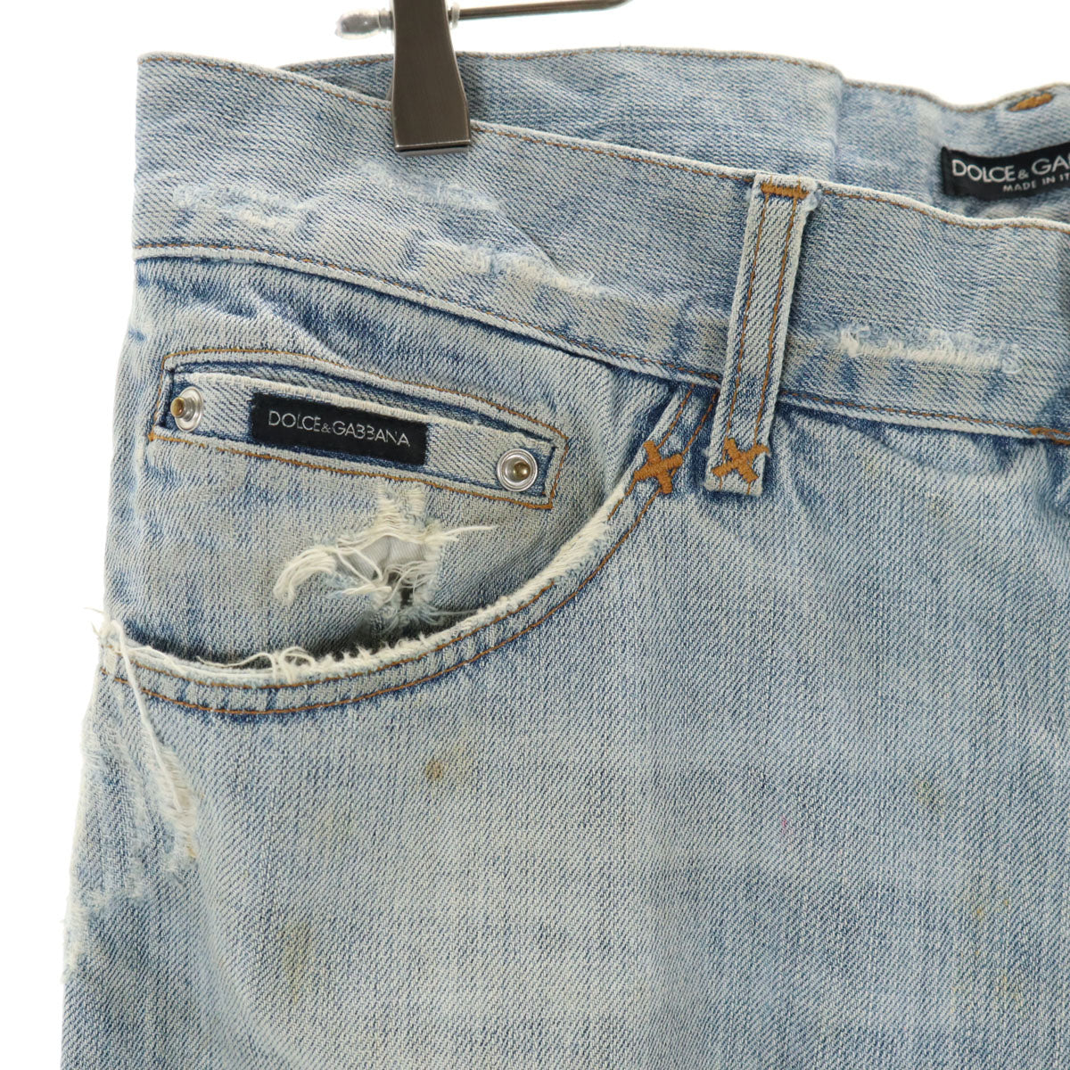 MARNI マルニ イタリア製 リネンブレンド クロップド デニムパンツ W25 ウォッシュブルー ジーンズ レディース