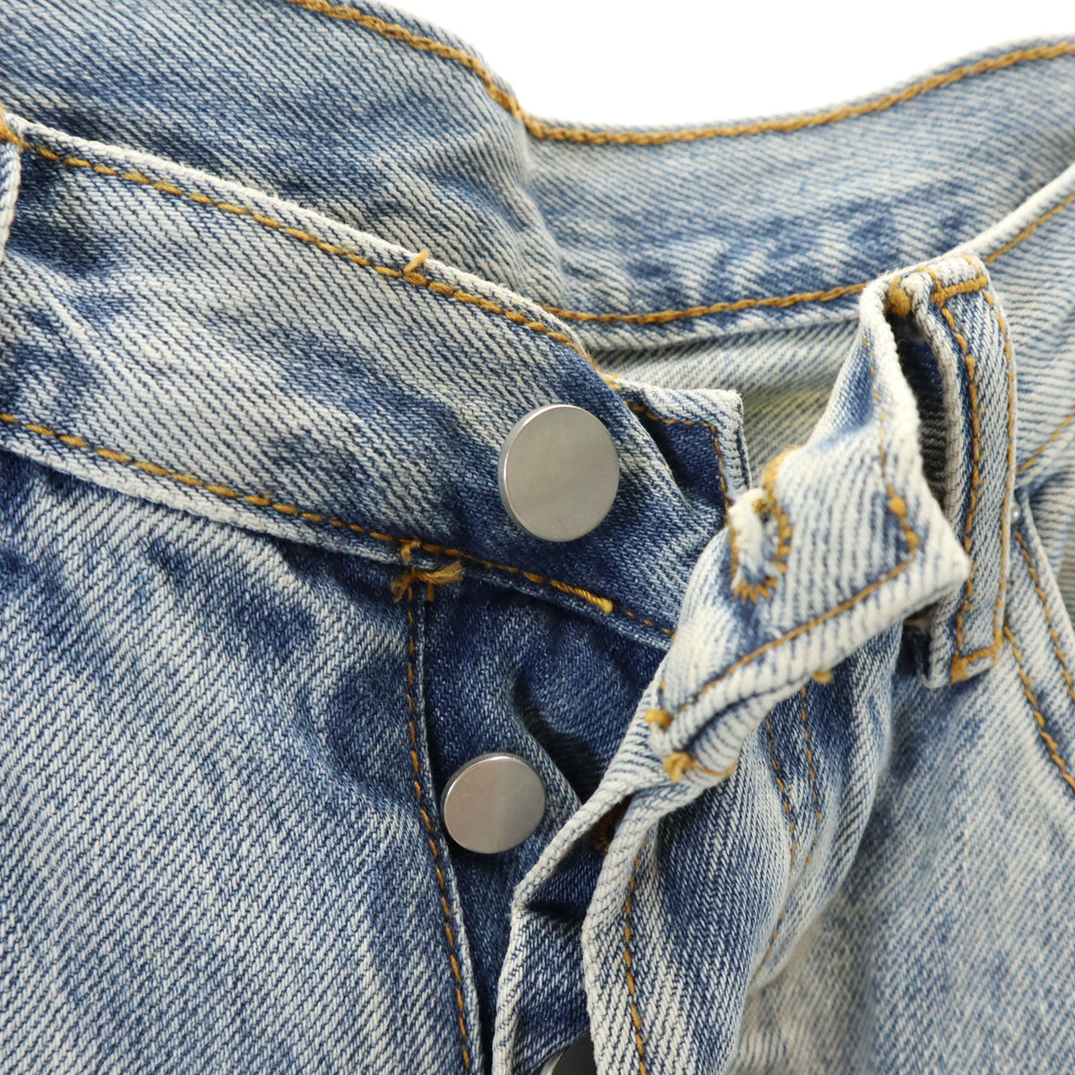 mnml ミニマル ダメージ加工 ストレートデニムパンツ w31 ジーンズ ボタンフライ メンズ