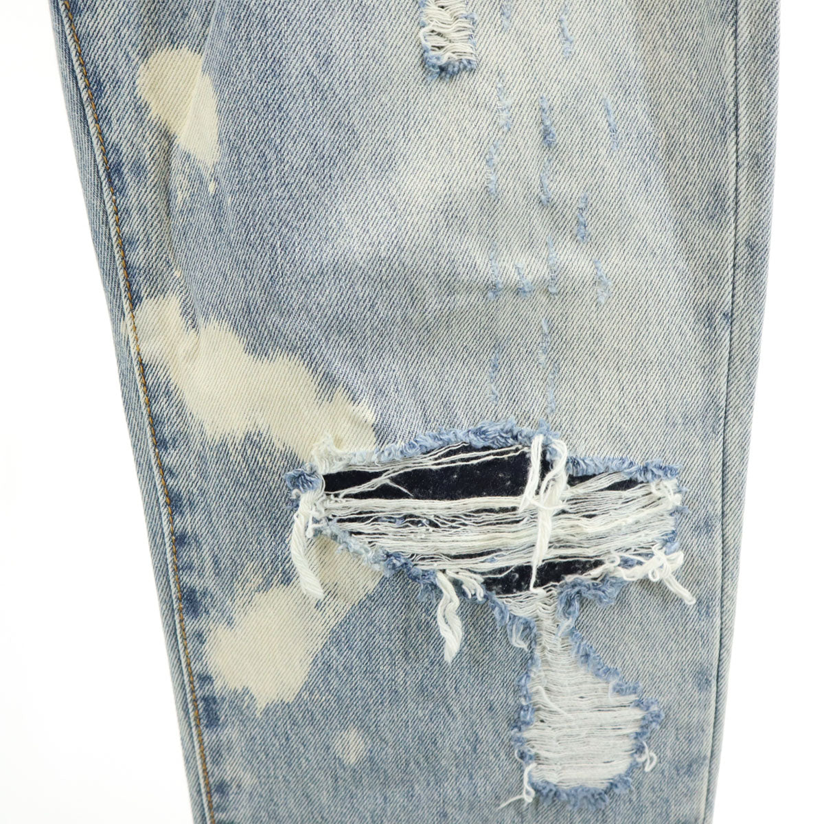 mnml ミニマル ダメージ加工 ストレートデニムパンツ w31 ジーンズ ボタンフライ メンズ