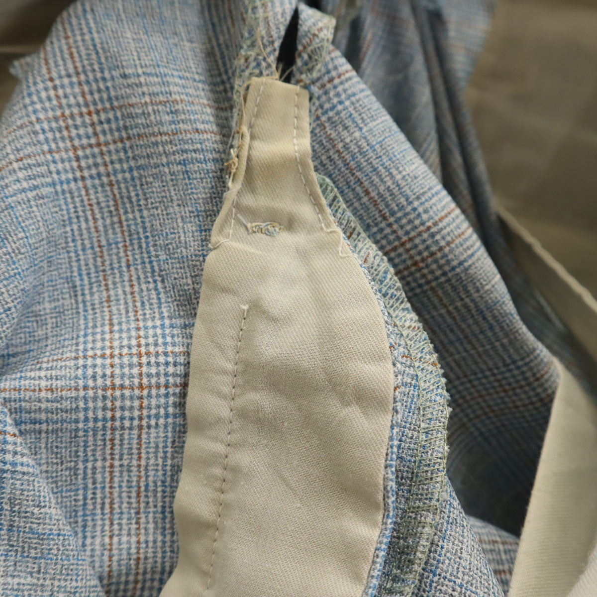 VINTAGE ヴィンテージ 70s 80s チェック柄 トラウザーズ パンツ ベージュ メンズ