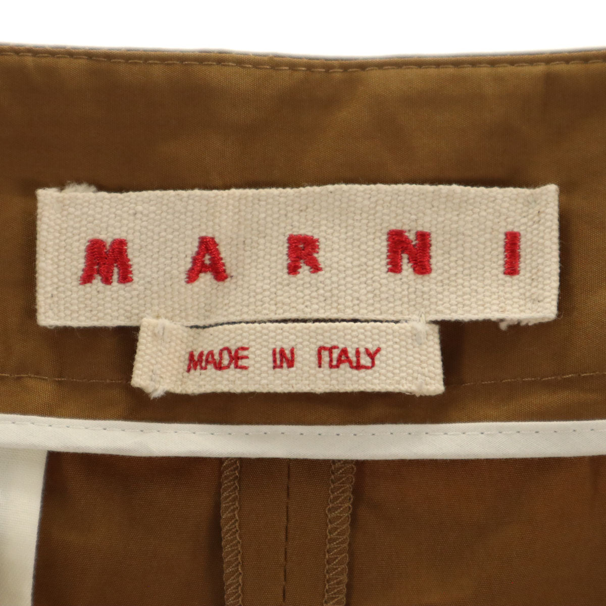 MARNI マルニ イタリア製 ハイウエスト ワイドパンツ 40 キャメル レディース