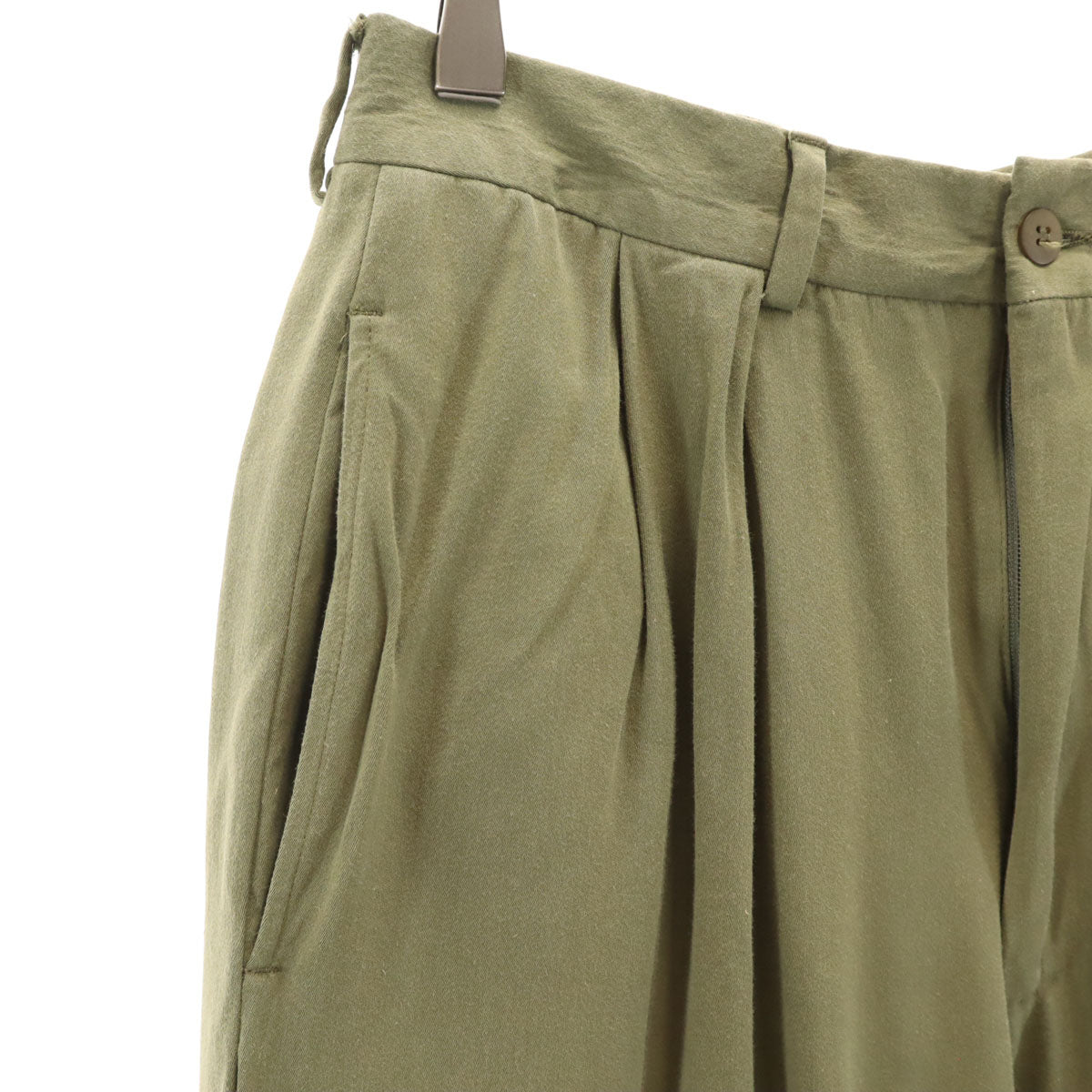 GIORGIO ARMANI ジョルジオアルマーニ イタリア製 タック パンツ 44 カーキ メンズ