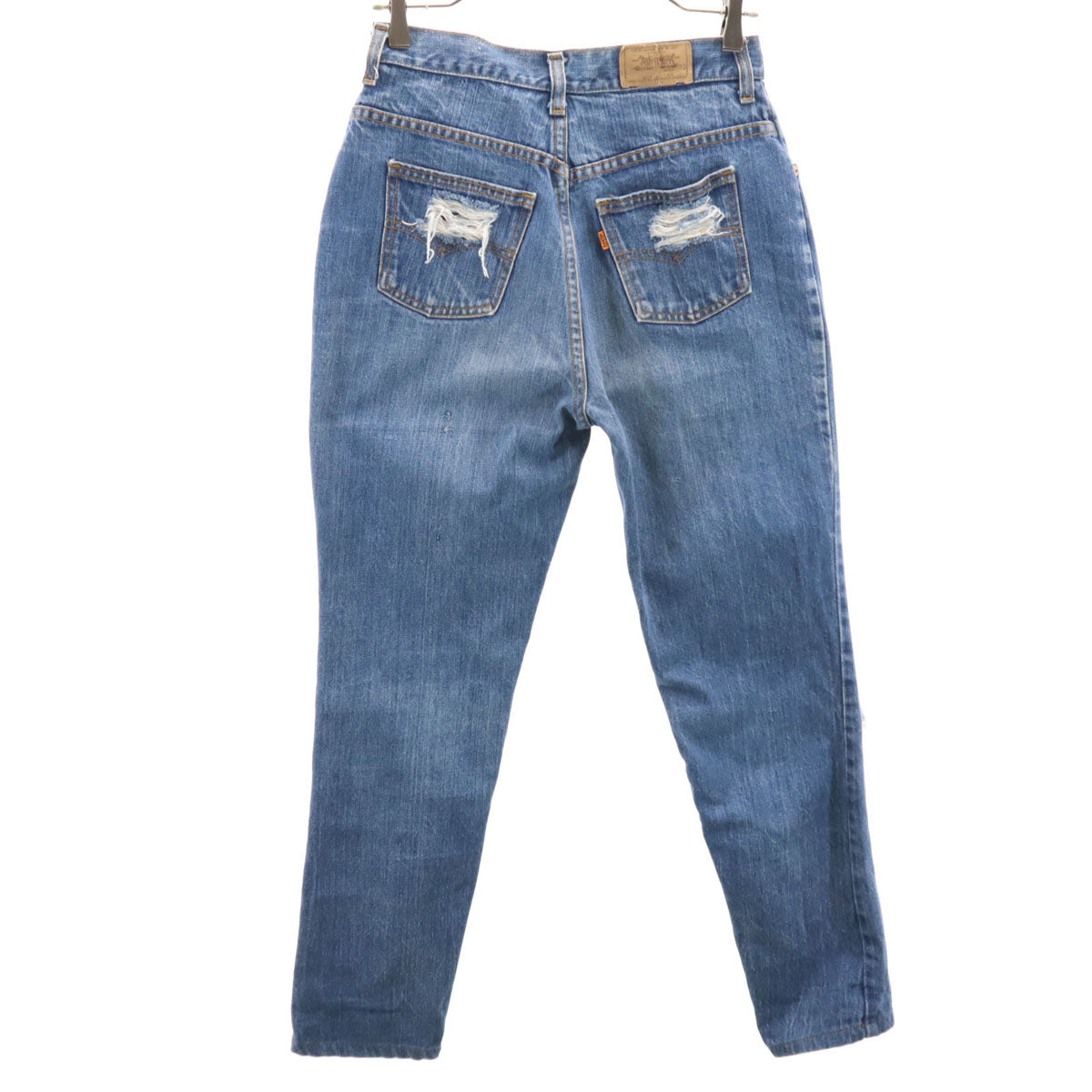 Levi's リーバイス 80s 26048 0214 ヴィンテージ 42タロン クラッシュ加工 テーパードデニムパンツ 13 ウォッシュブルー ジーンズ レディース