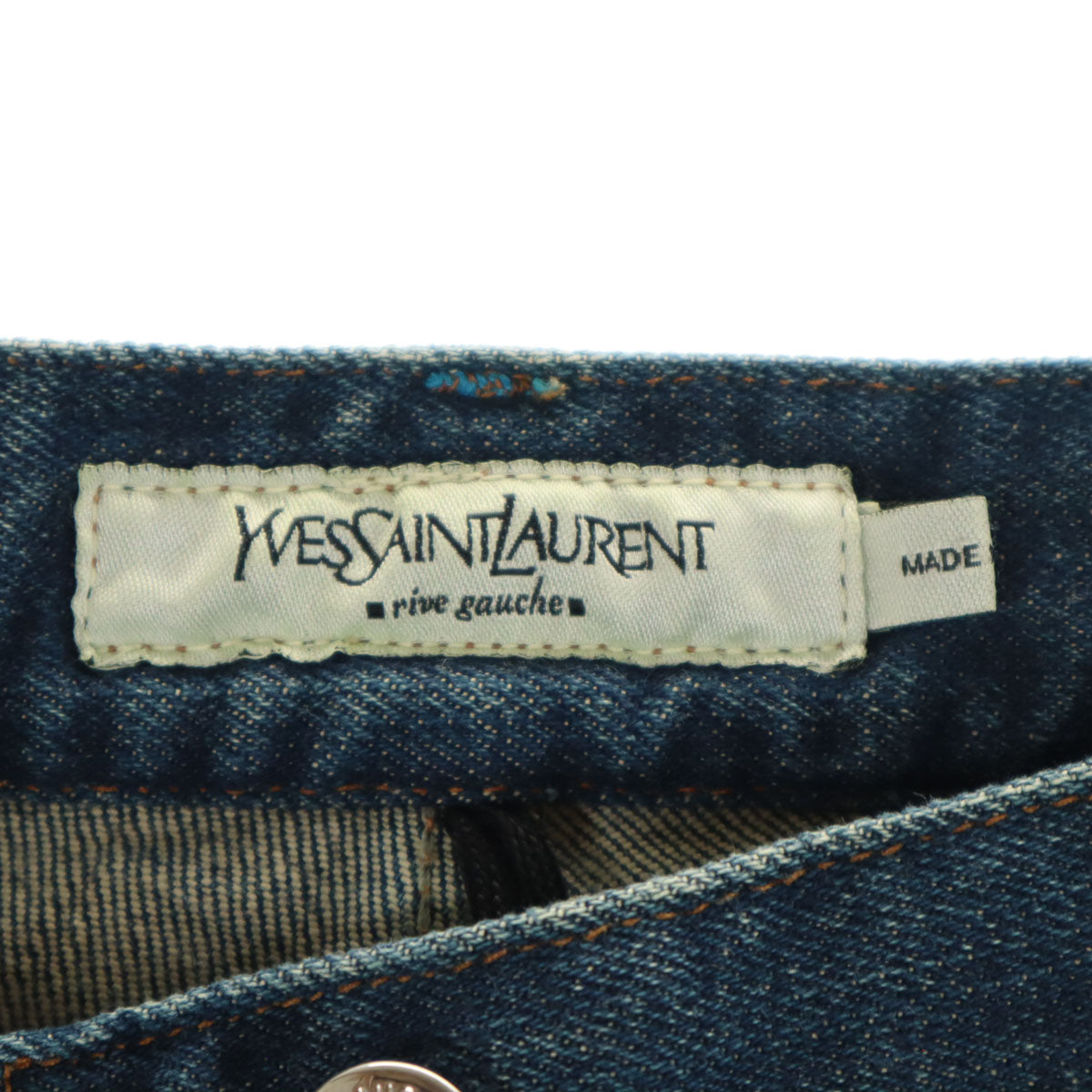 YVES SAINT LAURENT イヴサンローラン イタリア製 ブーツカットデニムパンツ 38 インディゴブルー ジーンズ レディース