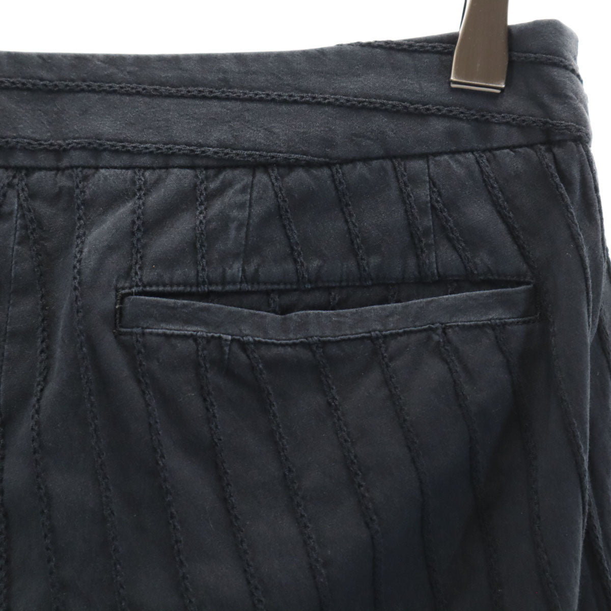 ISSEY MIYAKE イッセイミヤケ 日本製 ストライプ柄 ロングパンツ 3 ブラック系 レディース