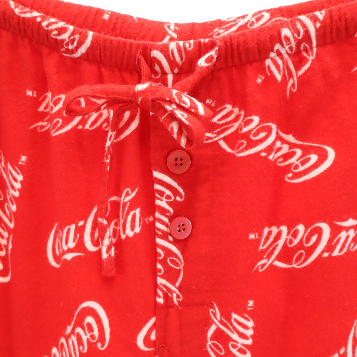 CocaCola コカコーラ 総ロゴ コットンネル パジャマ パンツ L レッド ユニセックス メンズ