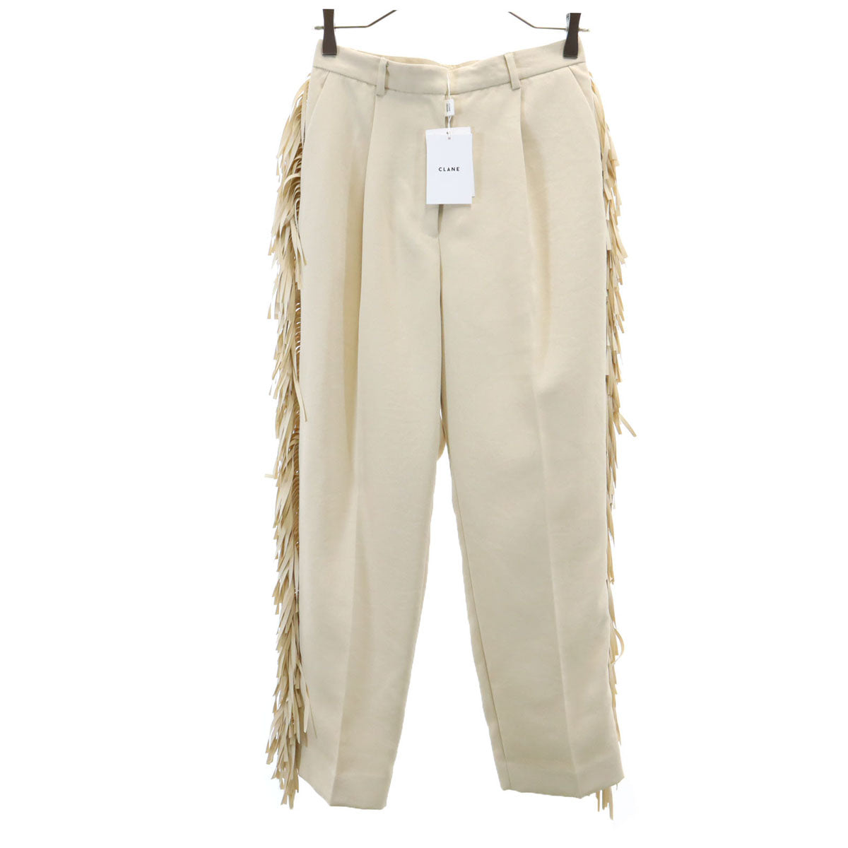 未使用 CLANE クラネ サイドフリンジ パンツ 2 アイボリー系 レディース