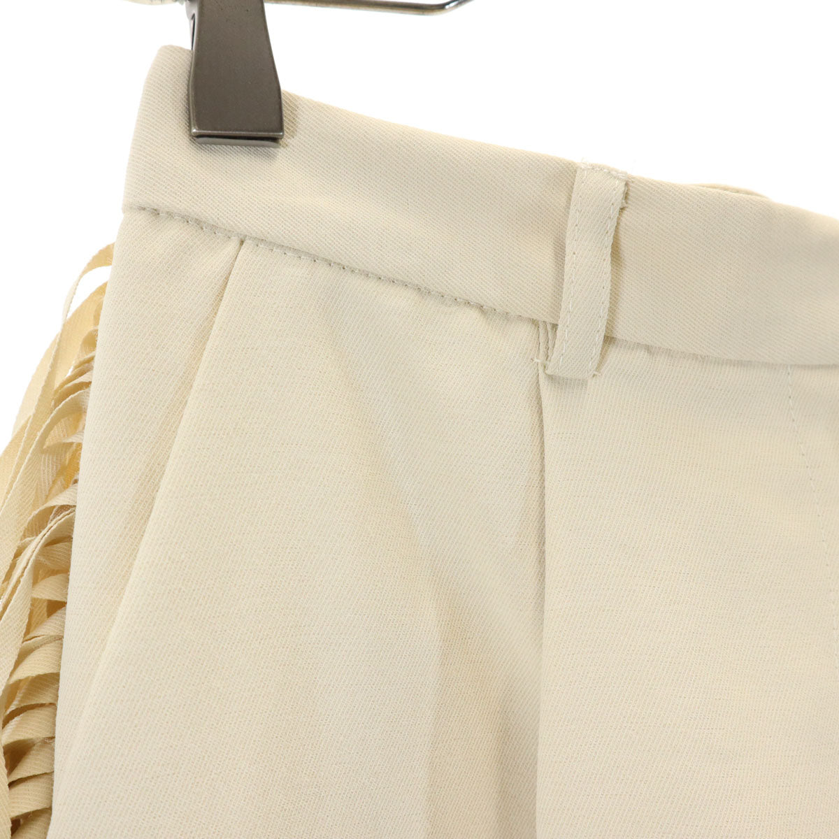 未使用 CLANE クラネ サイドフリンジ パンツ 2 アイボリー系 レディース