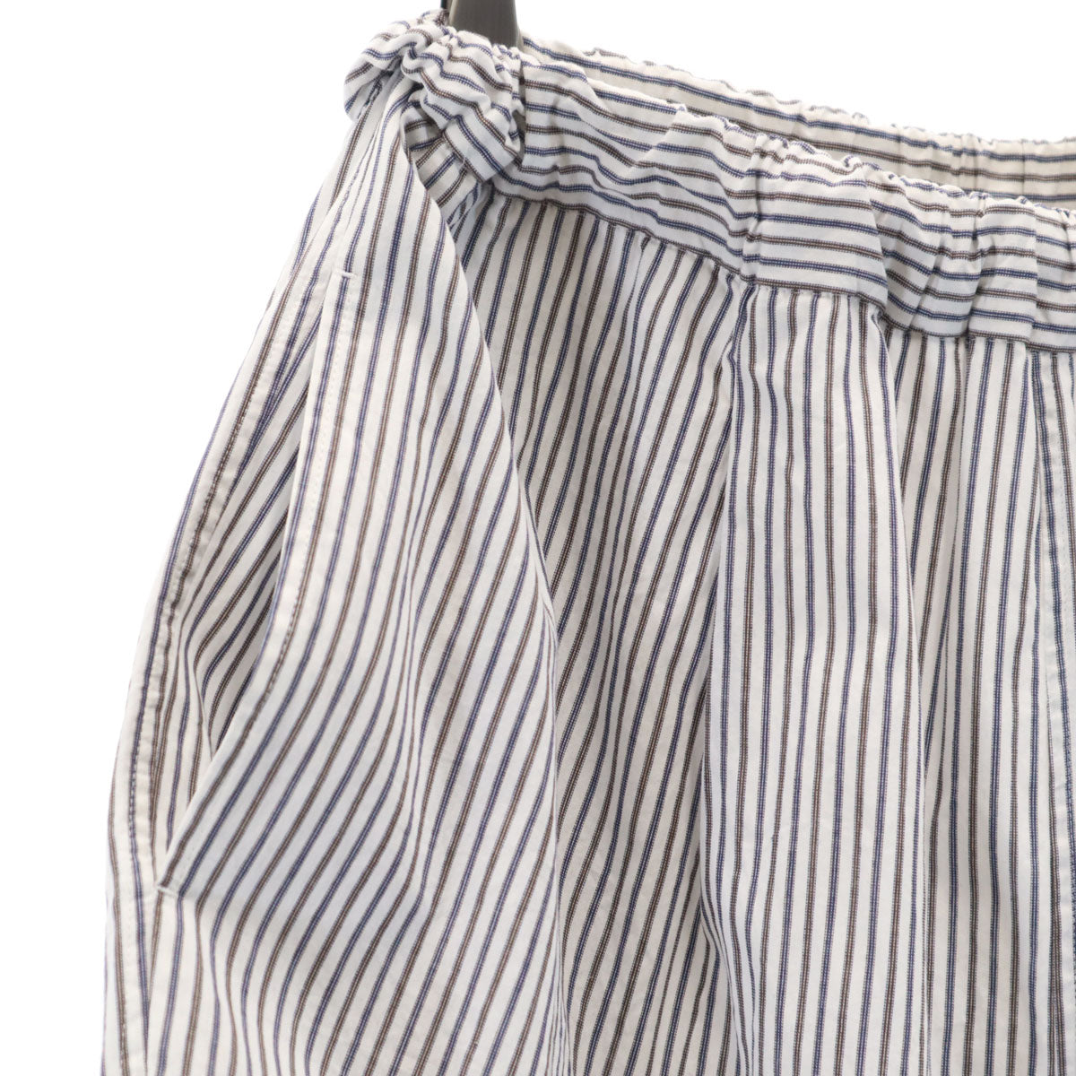 6 ロク 日本製 ストライプ柄 パンツ 34 オフホワイト ユナイテッドアローズ レディース