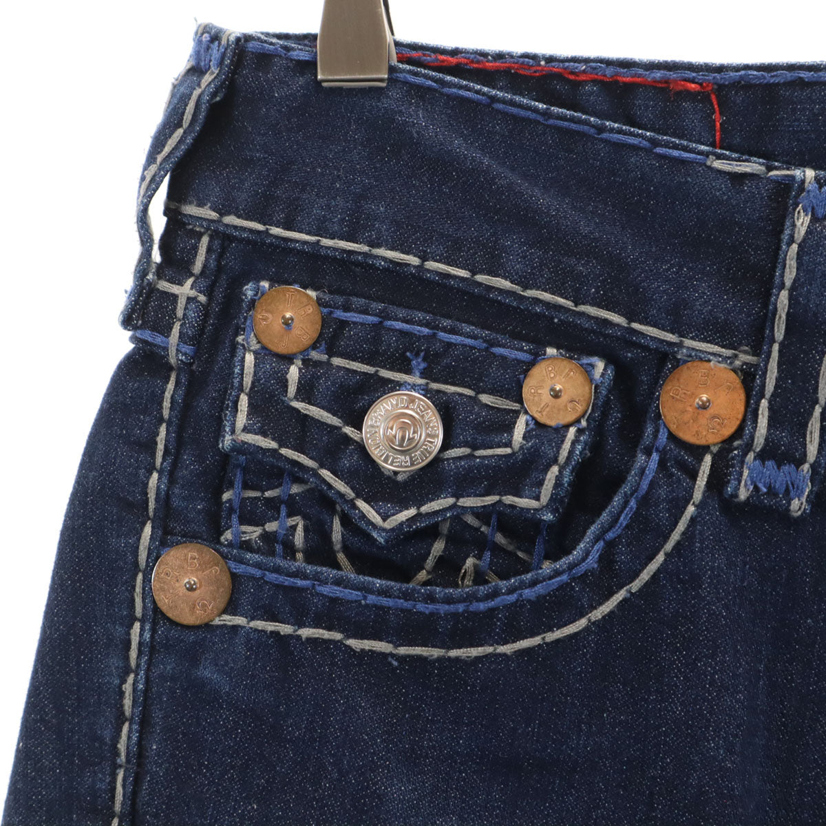 TRUE RELIGION トゥルーレリジョン USA製 ステッチ デニムパンツ w29 インディゴブルー ジーンズ メンズ