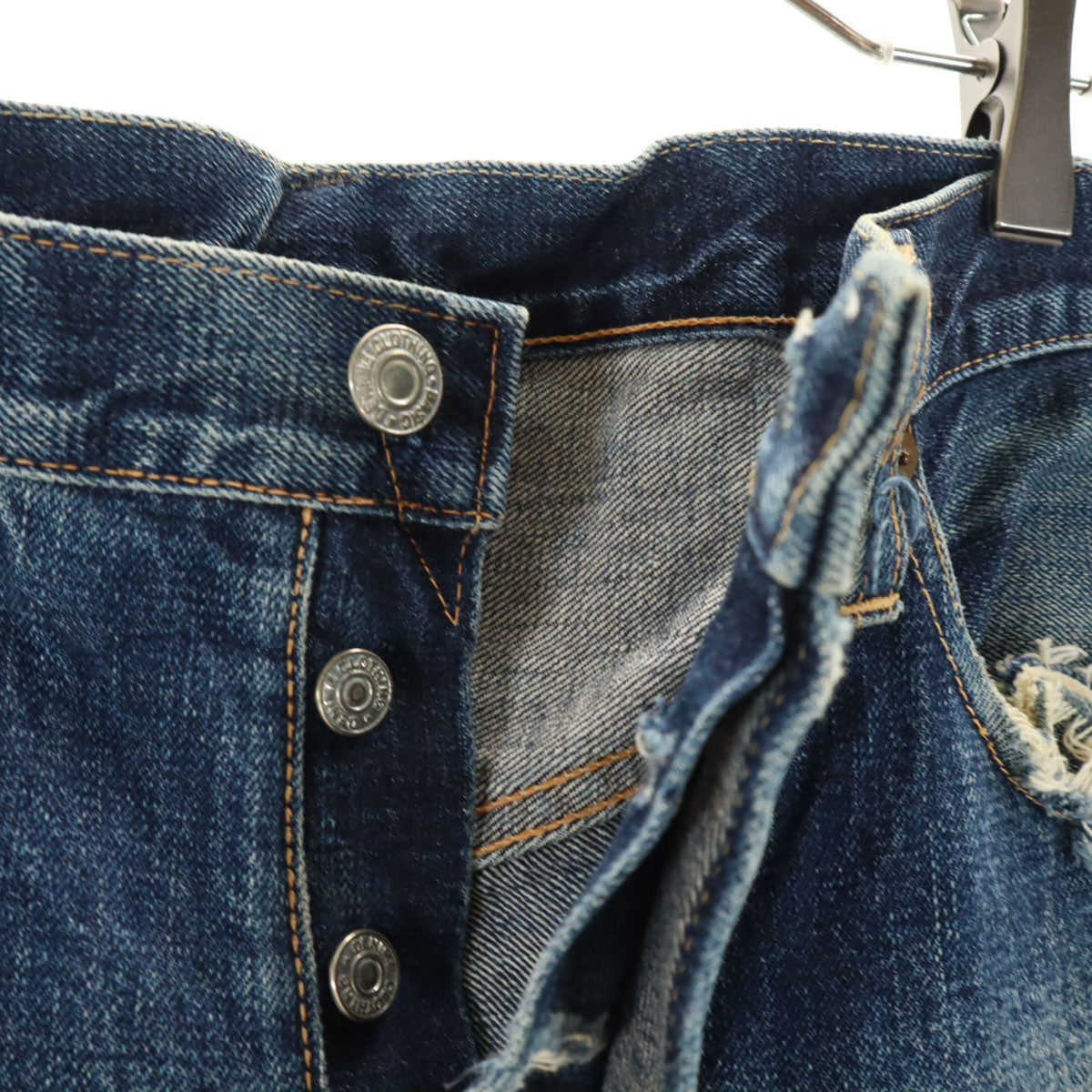 Denime ドゥニーム 裏リベット 赤耳 デニムパンツ W36 ブルー系 ボタンフライ メンズ