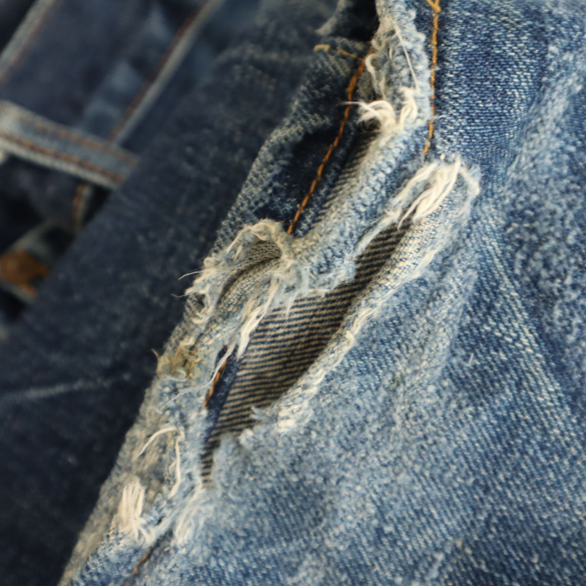 Denime ドゥニーム 裏リベット 赤耳 デニムパンツ W36 ブルー系 ボタンフライ メンズ