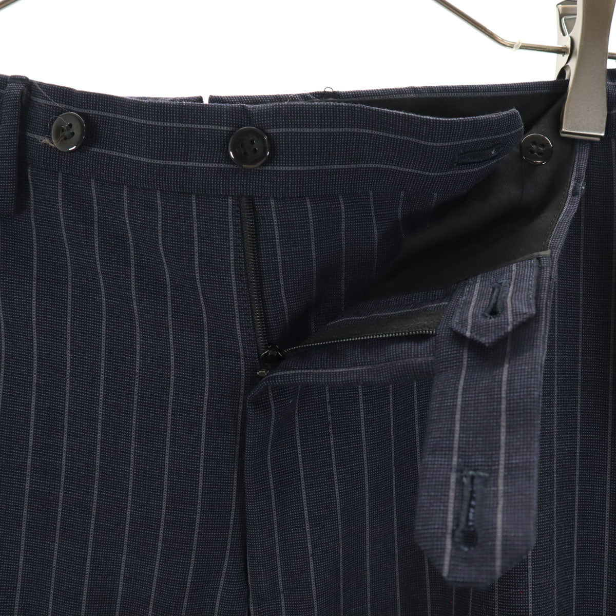 RING JACKET リングジャケット 日本製 ウールブレンド ストライプ スラックスパンツ 46 ブルー系 メンズ