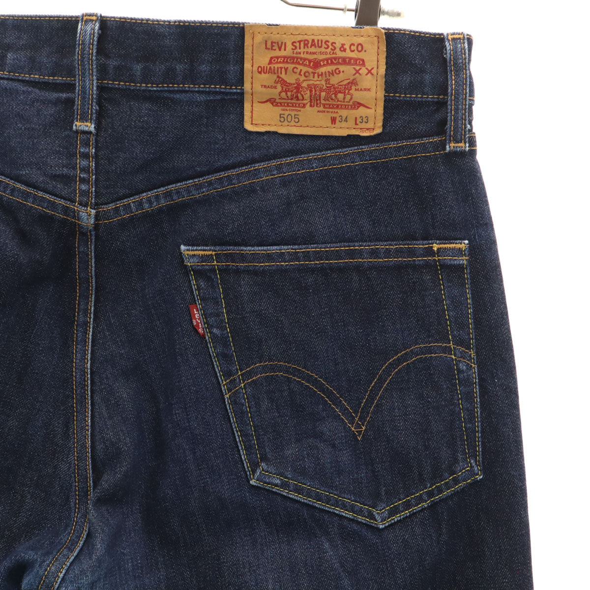 Levi's リーバイス USA製 505 ストレートデニムパンツ W34 ネイビー ジーンズ メンズ