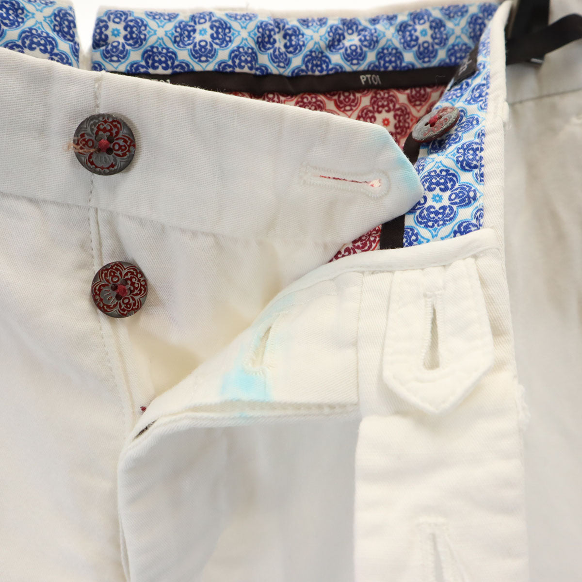 PT01 ピーティーゼロウーノ リネンブレンド ロングパンツ 46 白 MARRAKESH メンズ
