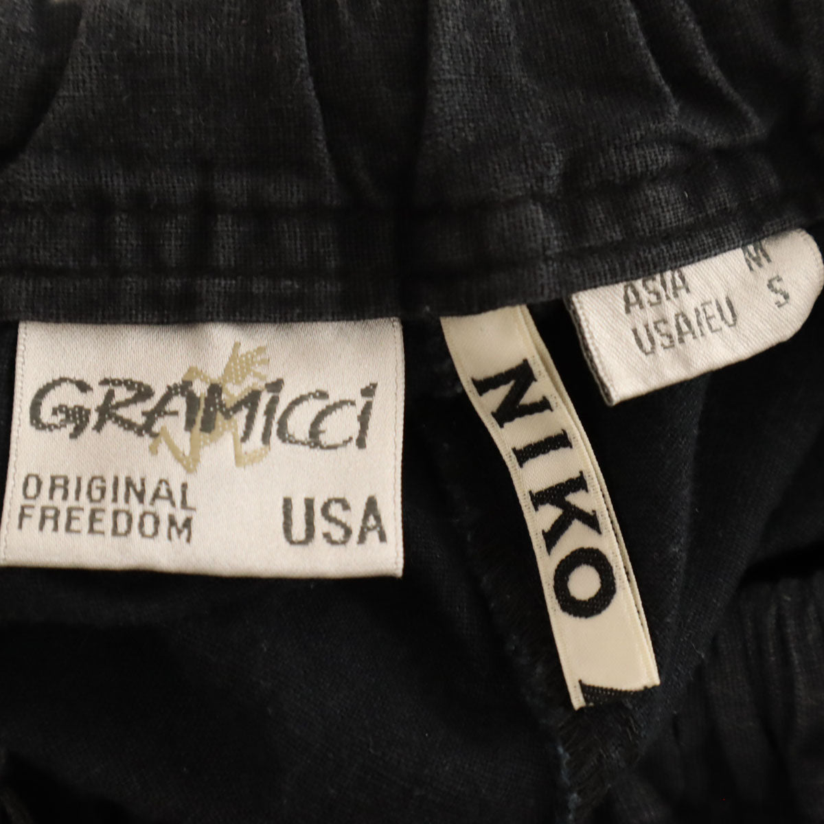 Gramicci グラミチ niko and ニコアンド リネンブレンド ワイドパンツ S 黒 レディース