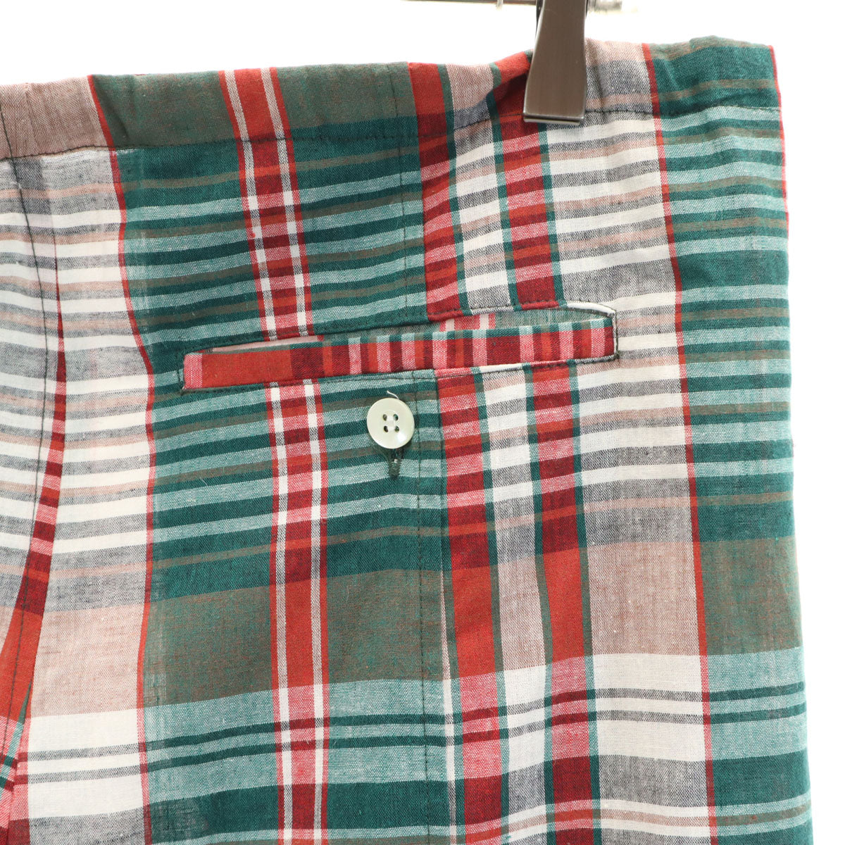 BEAMS BOY ビームスボーイ 日本製 リネンブレンド チェック柄 イージーパンツ マルチ レディース