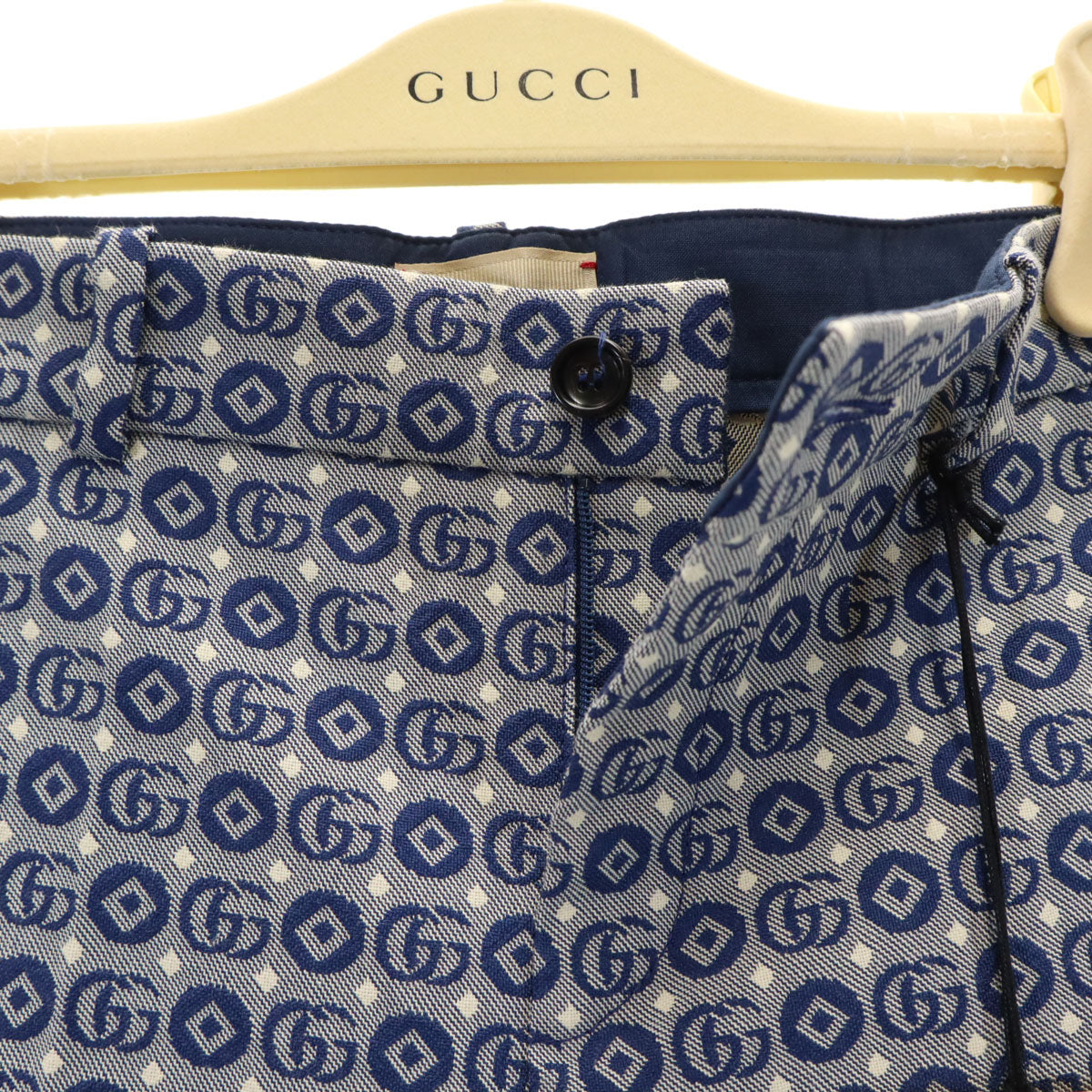 GUCCI グッチ イタリア製 総ロゴ ロングパンツ 8 ネイビー ハンガー付き キッズ