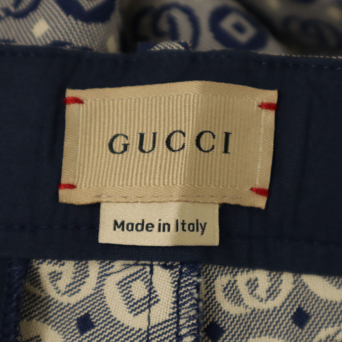 GUCCI グッチ イタリア製 総ロゴ ロングパンツ 8 ネイビー ハンガー付き キッズ