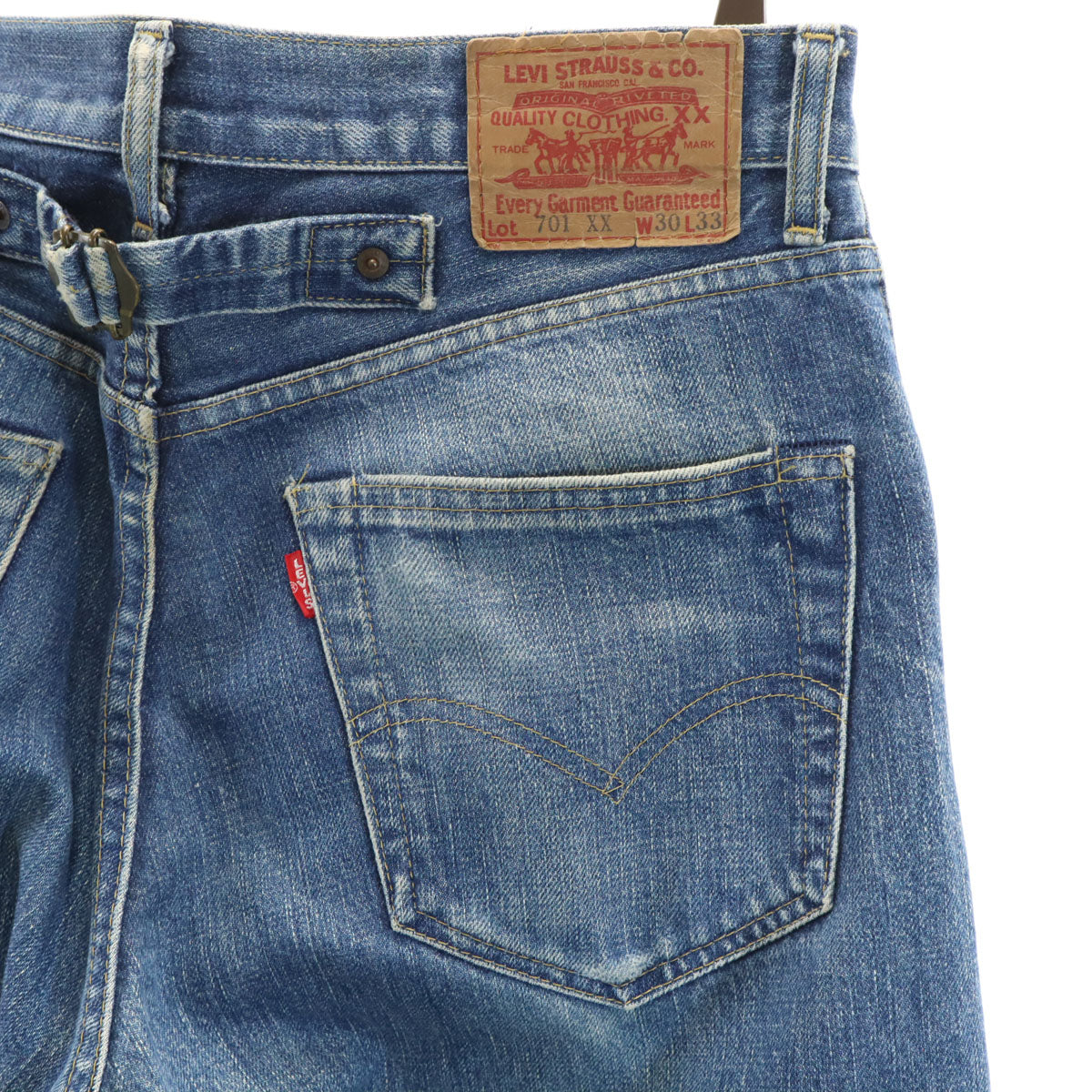 Levi's リーバイス 90s 701XX 日本製 ビッグE 赤耳 オールド ストレートデニムパンツ W30 ウォッシュブルー ジーンズ 隠しリベット シンチバック レディース