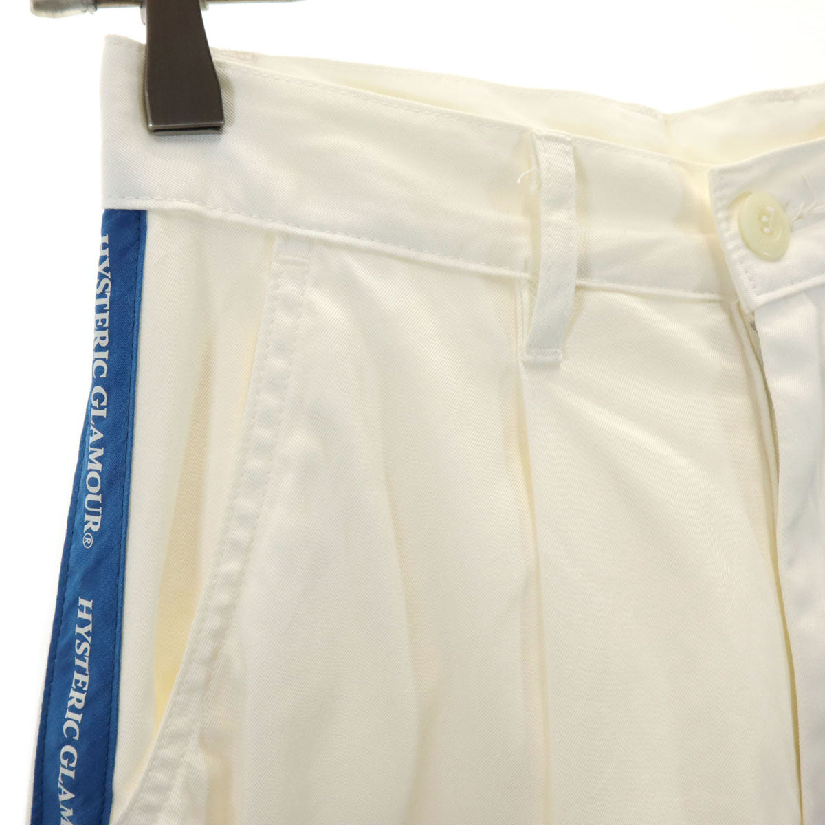 HYSTERIC GLAMOUR ヒステリックグラマー 日本製 ワイドパンツ S アイボリー サイドライン レディース