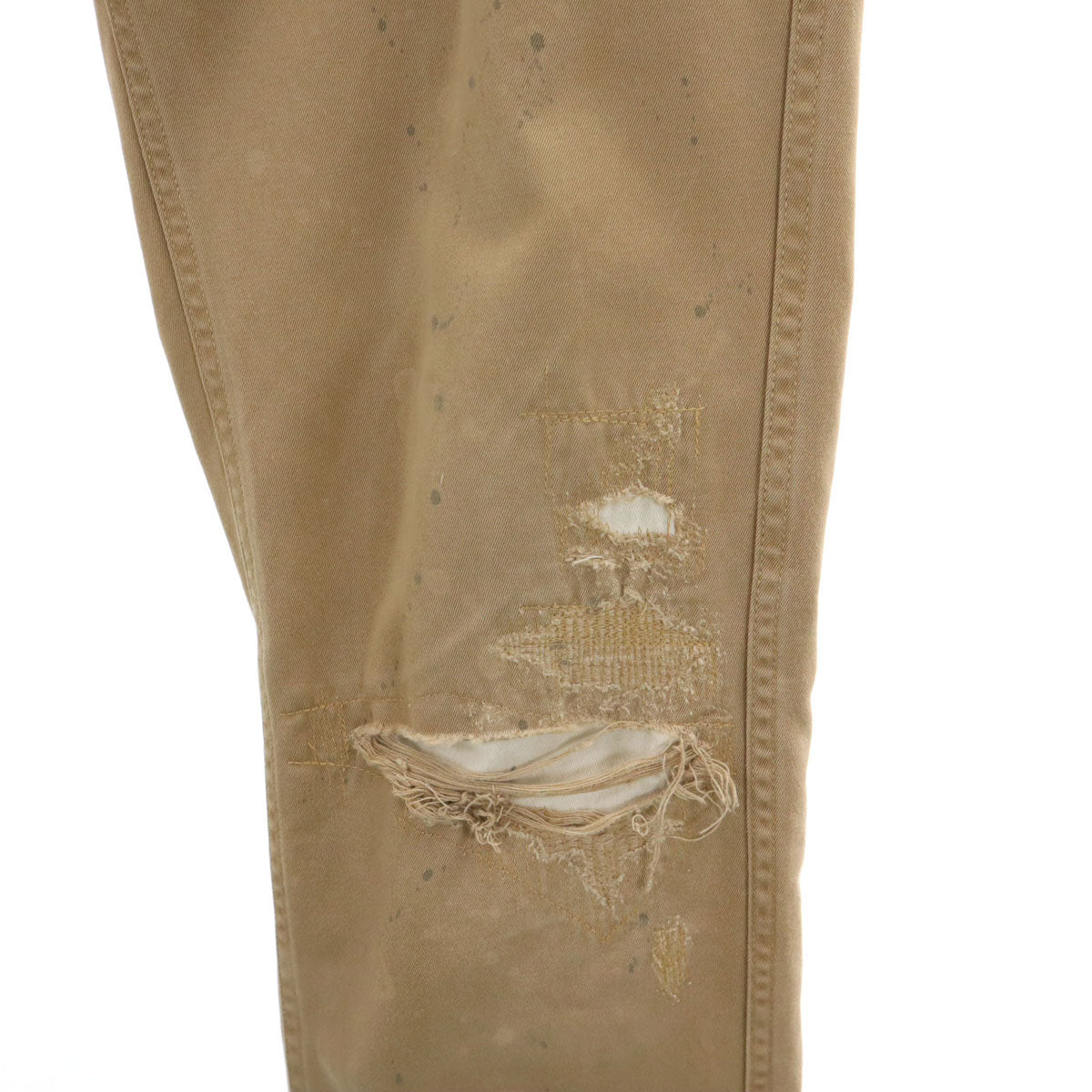 BURGUS PLUS バーガスプラス 日本製 チノパンツ W34 べージュ ボタンフライ メンズ