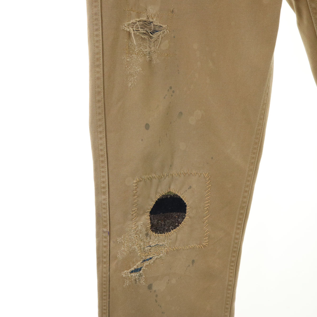 BURGUS PLUS バーガスプラス 日本製 チノパンツ W34 べージュ ボタンフライ メンズ