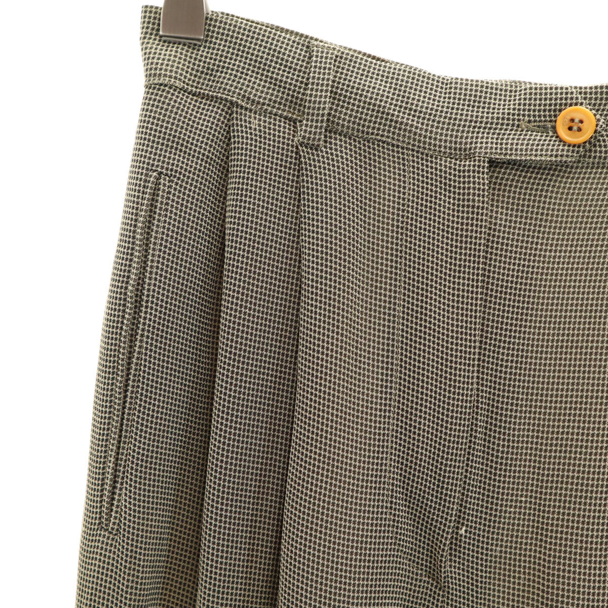 Emporio Armani エンポリオアルマーニ 90s イタリア製 オールド 格子柄 スラックスパンツ 38 ブラック タック レディース