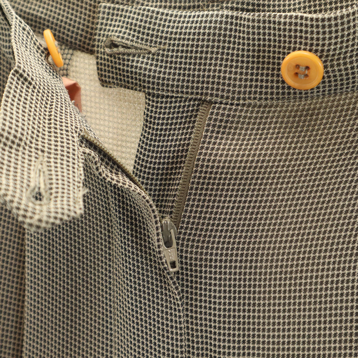 Emporio Armani エンポリオアルマーニ 90s イタリア製 オールド 格子柄 スラックスパンツ 38 ブラック タック レディース