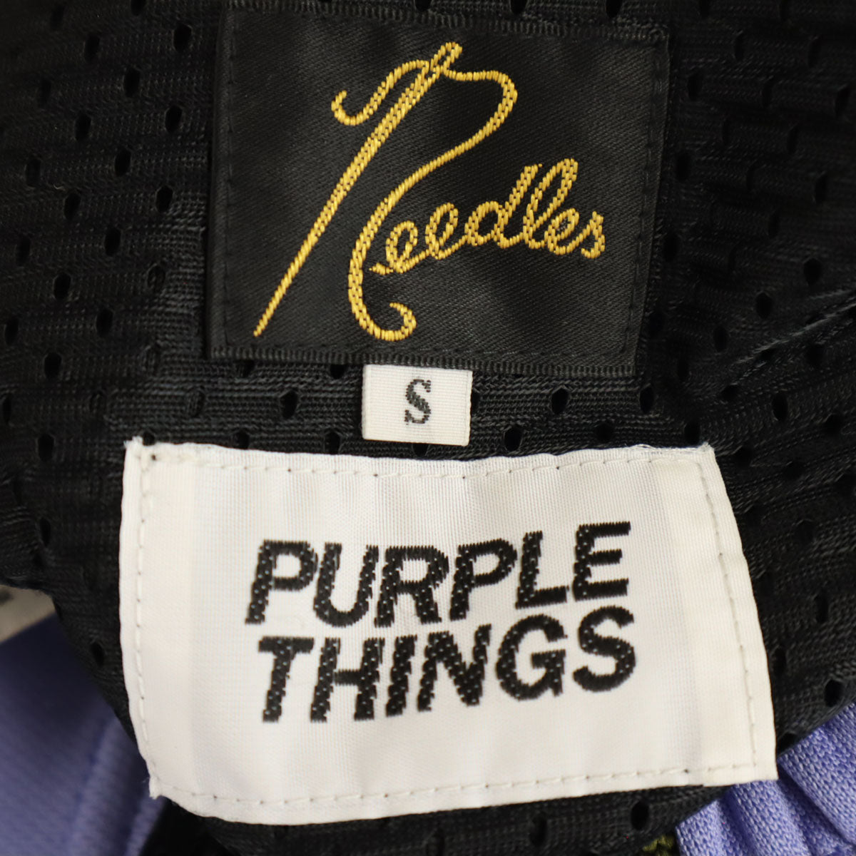 Needles ニードルズ PURPLE THINGS パープルシングス コラボ 日本製 MR398 ヒザデル トラックパンツ S パープル ネペンテス メンズ