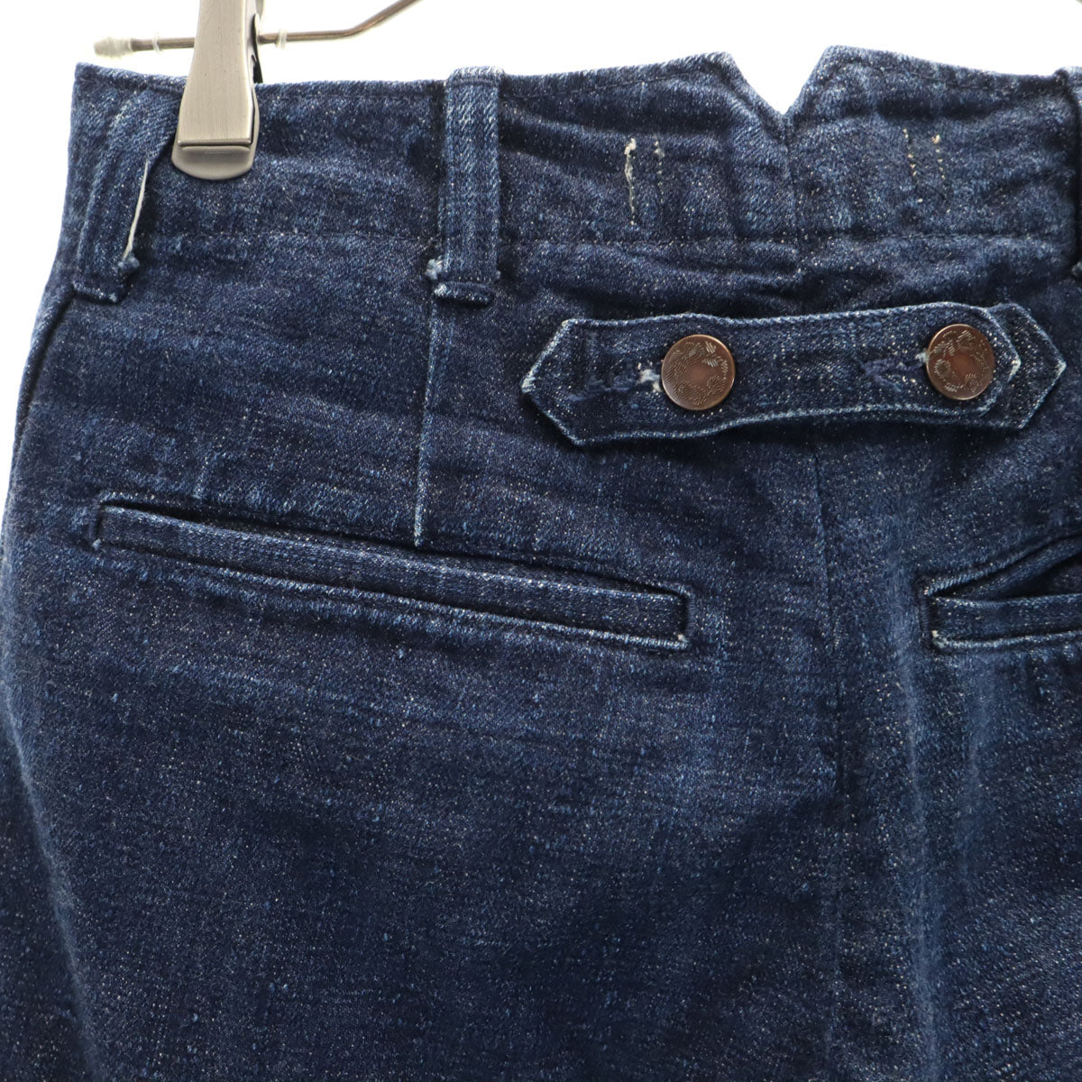 lacquer&C. ラクアアンドシー 日本製 デニムパンツ XS ネイビー系 ボタンフライ レディース