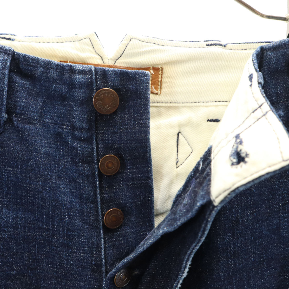 lacquer&C. ラクアアンドシー 日本製 デニムパンツ XS ネイビー系 ボタンフライ レディース