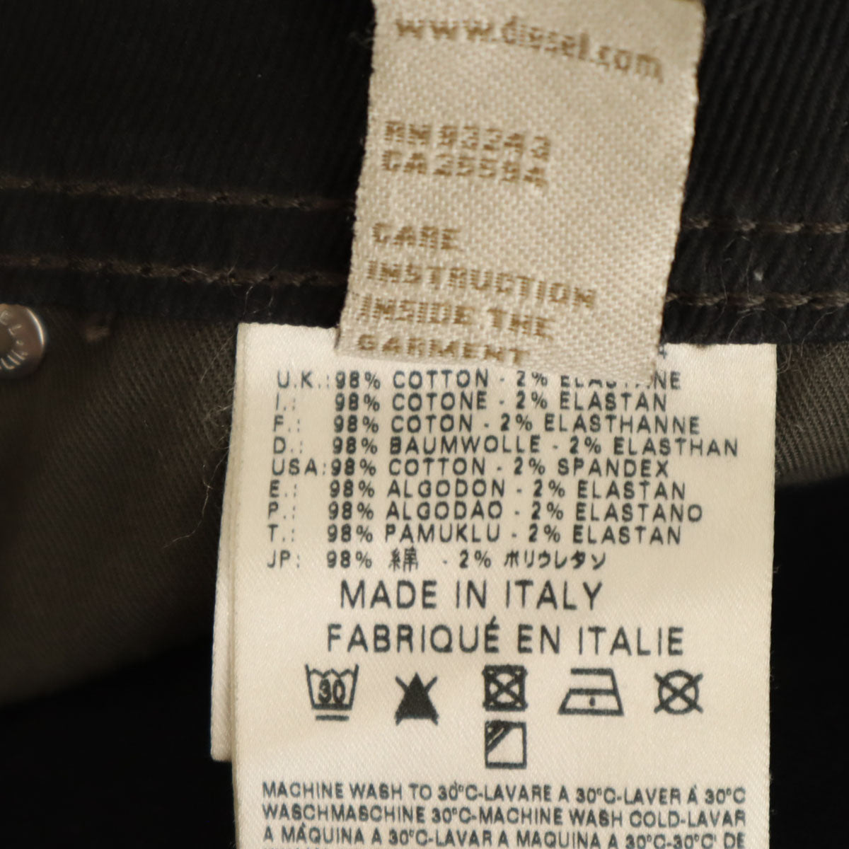 DIESEL ディーゼル ストレッチ パンツ W33 黒 メンズ