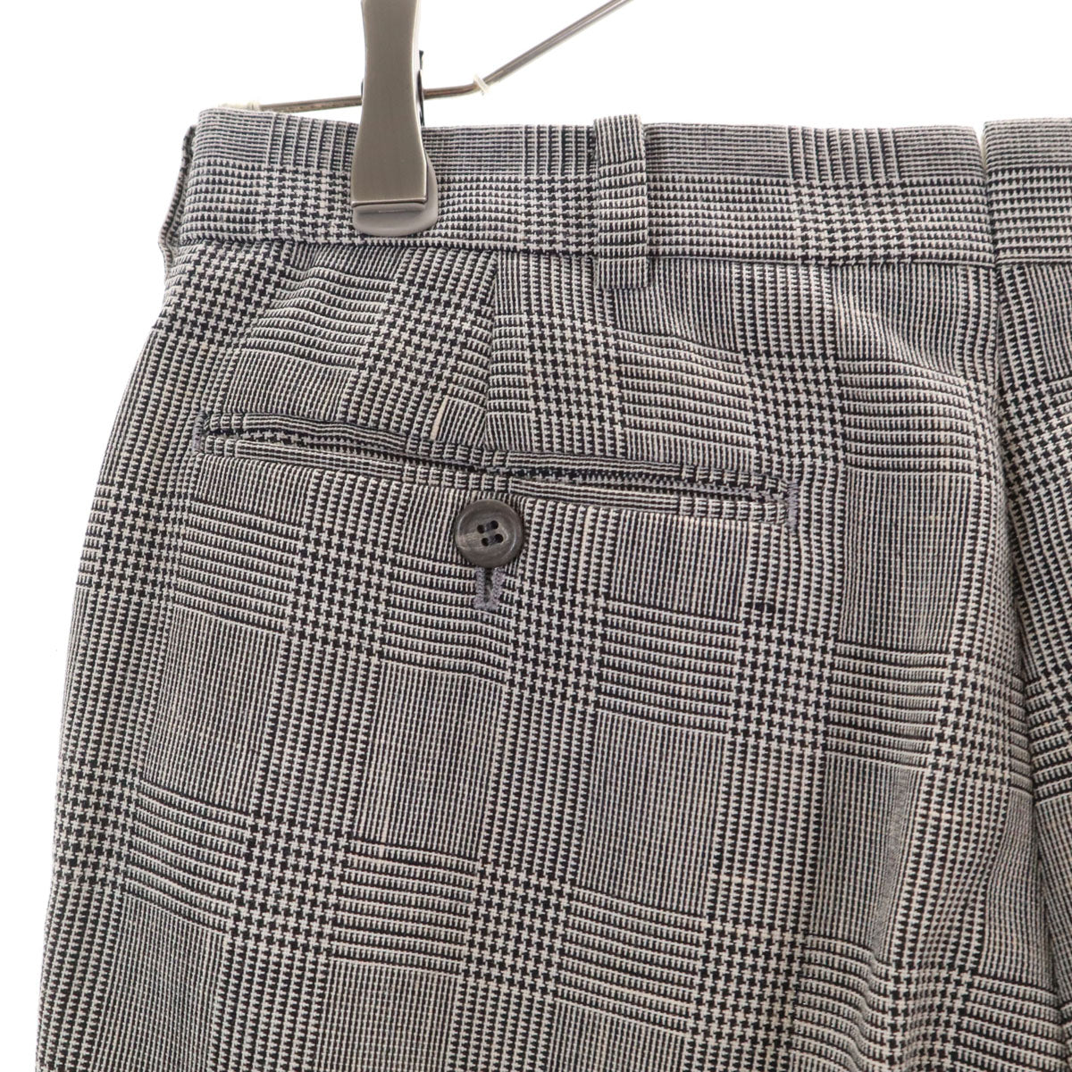 Brooks Brothers ブルックスブラザーズ 346 リネンブレンド 日本製 チェック柄 ロングパンツ 74 グレー メンズ